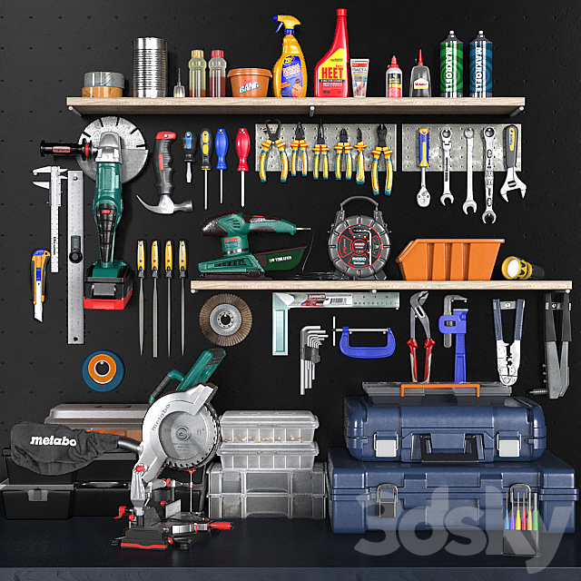 garage tools set 2 3DSMax File - thumbnail 1