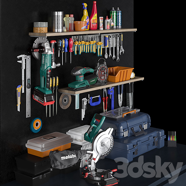 garage tools set 2 3DSMax File - thumbnail 2