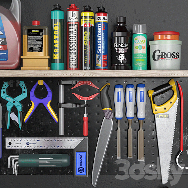 garage tools set 3 3DSMax File - thumbnail 2