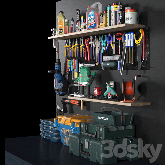 garage tools set 3 3DSMax File - thumbnail 3