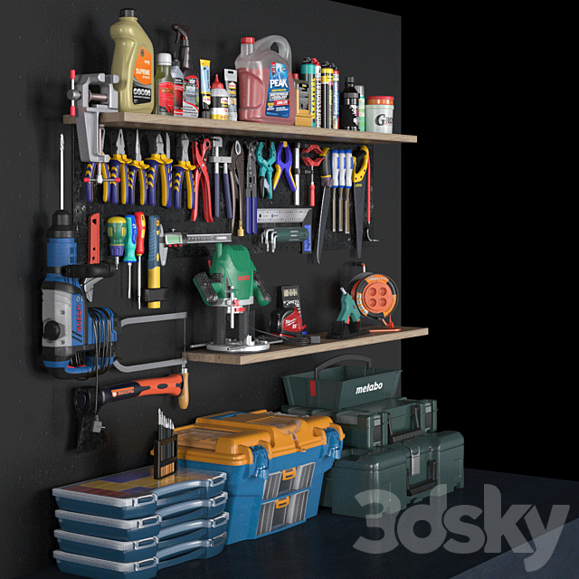 garage tools set 3 3DSMax File - thumbnail 4