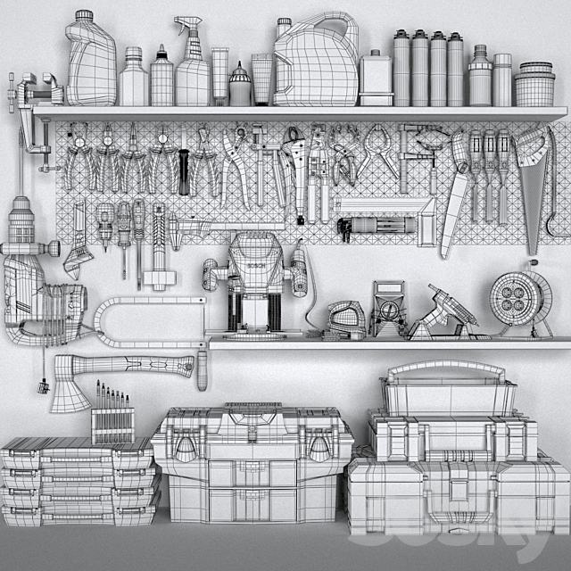 garage tools set 3 3DSMax File - thumbnail 5