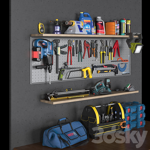 garage tools set 5 3DS Max Model - thumbnail 3