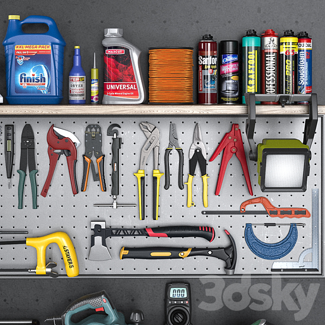 garage tools set 5 3DS Max Model - thumbnail 4