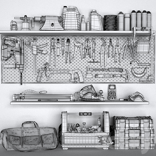 garage tools set 5 3DS Max Model - thumbnail 5