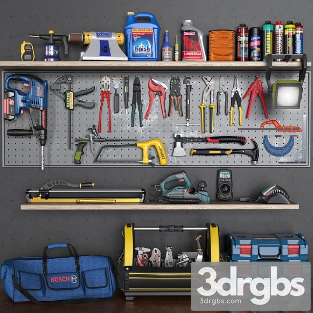 Garage tools set 5 3dsmax Download - thumbnail 1