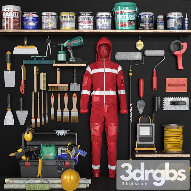 Garage tools set 9 3dsmax Download - thumbnail 1