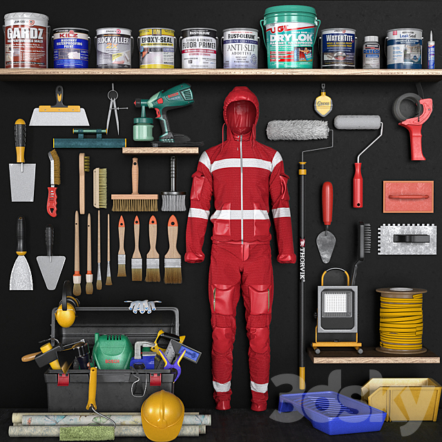 garage tools set 9 3DSMax File - thumbnail 1