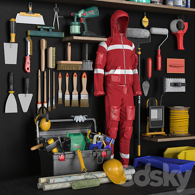 garage tools set 9 3DSMax File - thumbnail 2