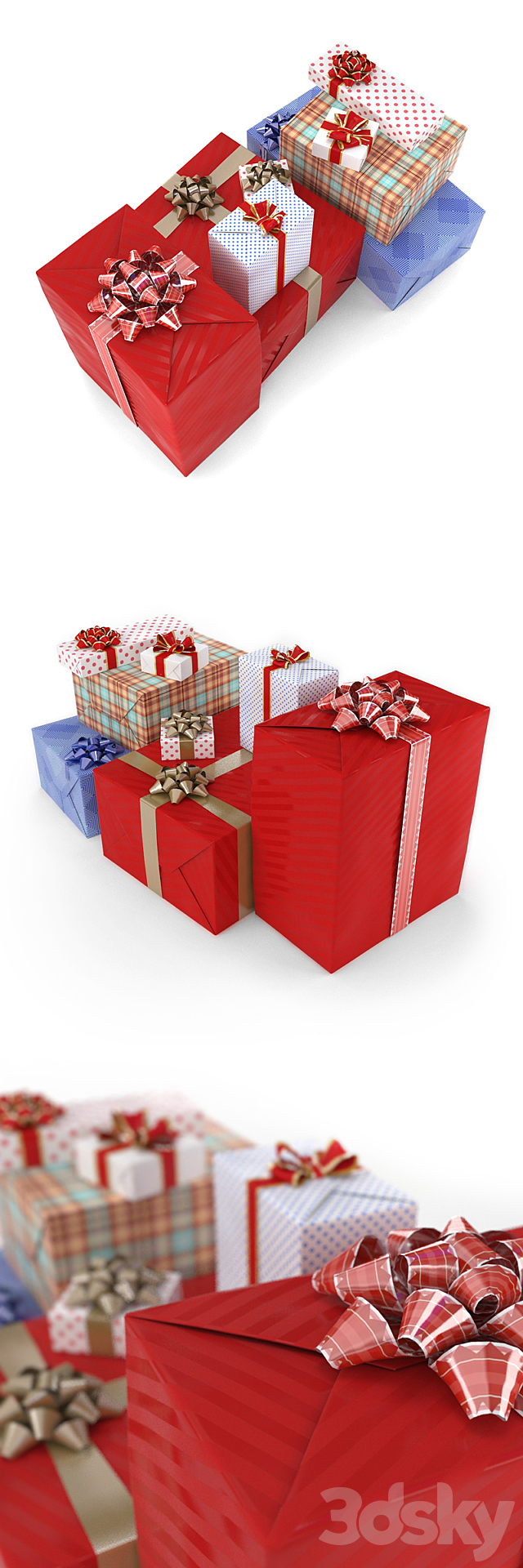 Gifts in boxes 3DS Max Model - thumbnail 2