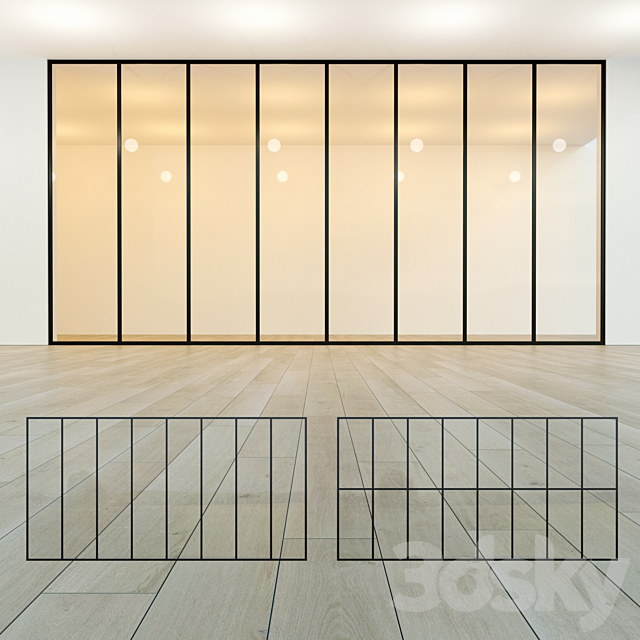 Glass partition 18 3ds Max - thumbnail 1