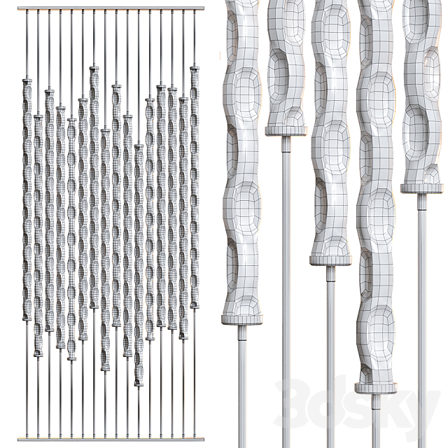 Glass partition 3DS Max Model - thumbnail 3