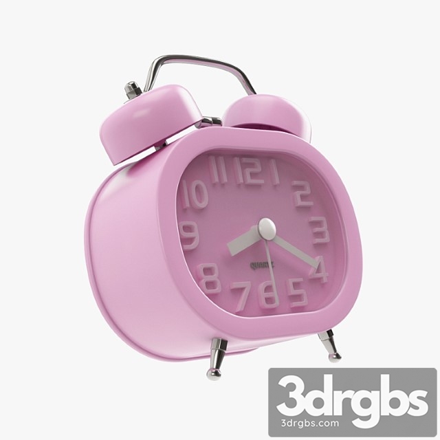 Goldfox fashion oval cute twin double bell desk alarm clock 3dsmax Download - thumbnail 1