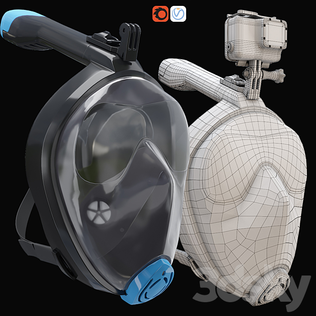 GoPro7 Diving Mask 3DSMax File - thumbnail 5