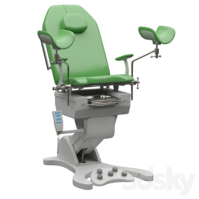 Gynecological chair Clear 3DS Max Model - thumbnail 2