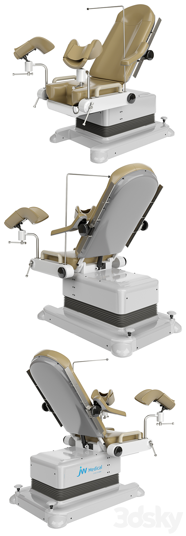 Gynecological chair JW Medical E-1000 3ds Max - thumbnail 2