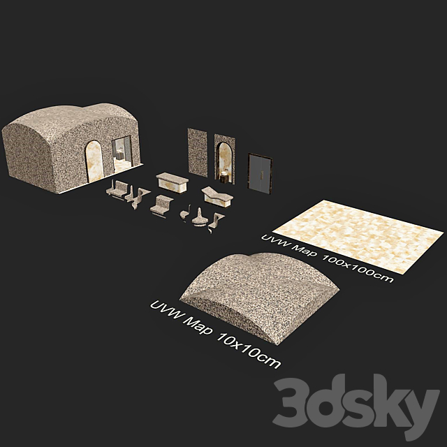 Hamam set 3DS Max Model - thumbnail 6