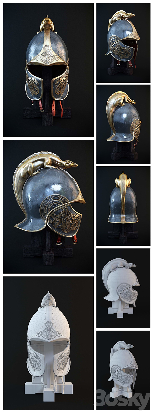 helmet and sword 3DS Max Model - thumbnail 3