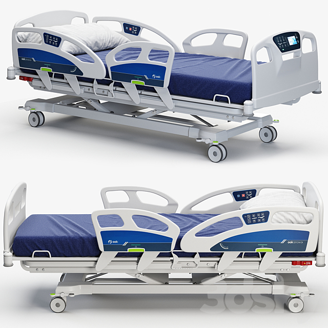 Hospital bed 3DS Max Model - thumbnail 2