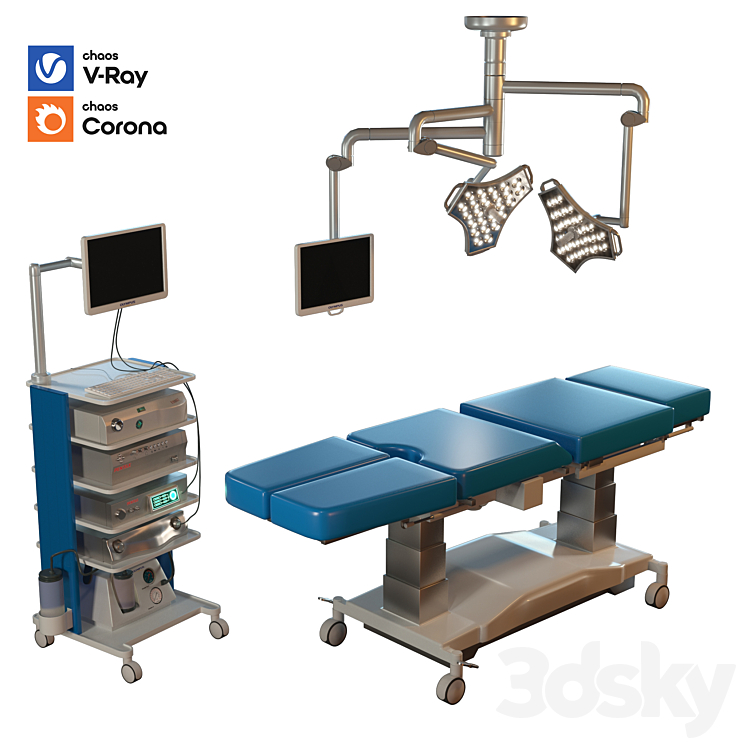 hospital equipment vol 3 (surgical room set) 3DS Max Model - thumbnail 3