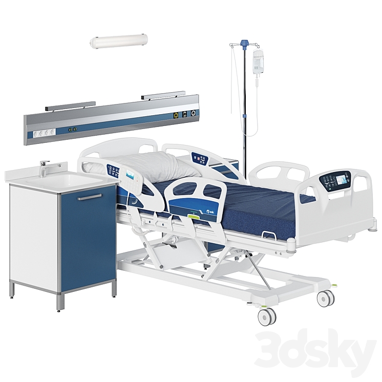 Hospital room equipment 3DS Max - thumbnail 1