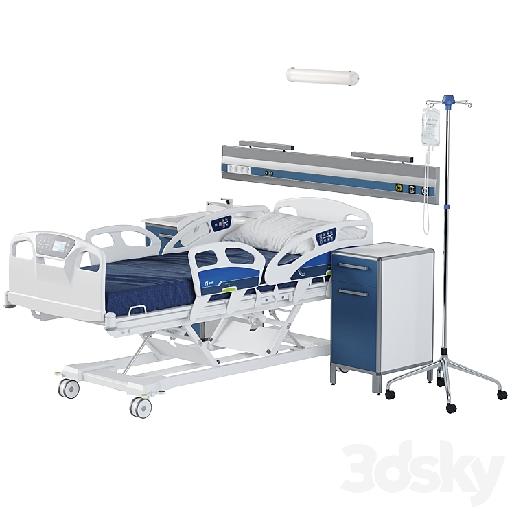 Hospital room equipment 3DS Max - thumbnail 2