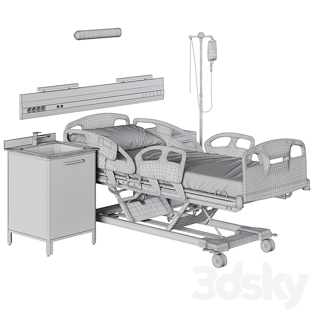 Hospital room equipment 3DSMax File - thumbnail 4