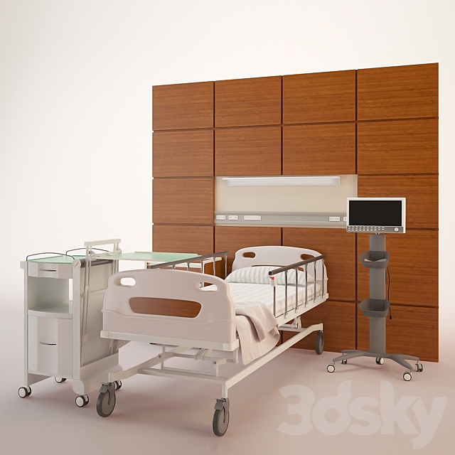 Hospital ward – Hospital room 3DSMax File - thumbnail 1