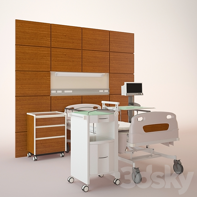 Hospital ward – Hospital room 3DSMax File - thumbnail 2