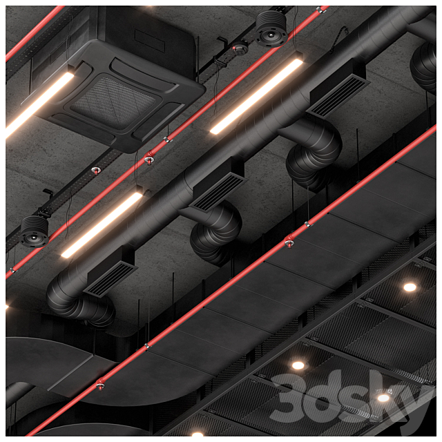 Industrial ceiling 3ds Max - thumbnail 3