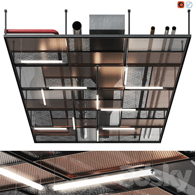 Industrial ceiling 3DS Max Model - thumbnail 4