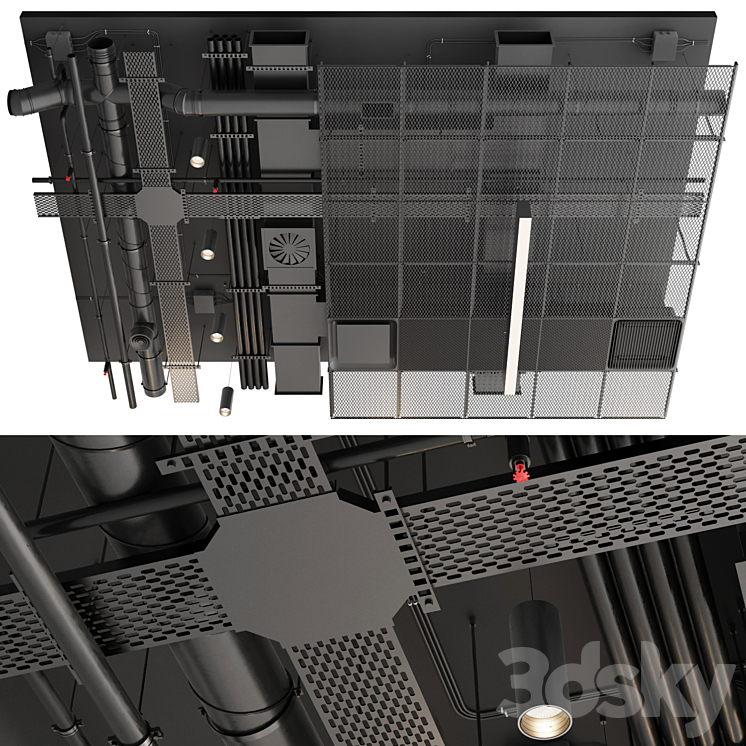 Industrial ceiling 5 3DS Max - thumbnail 1