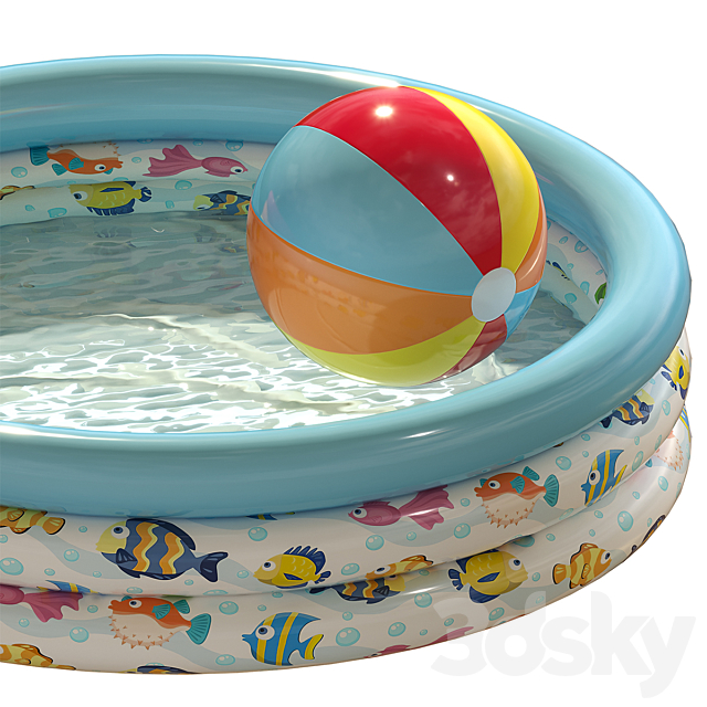 Inflatable children’s pool 3DS Max Model - thumbnail 2