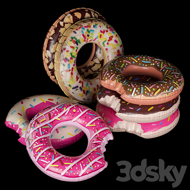 Inflatable circles Intex “Donuts” 3DS Max Model - thumbnail 2