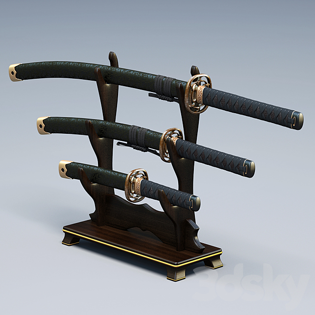 Japanese swords 3DSMax File - thumbnail 1