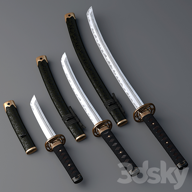 Japanese swords 3DSMax File - thumbnail 2