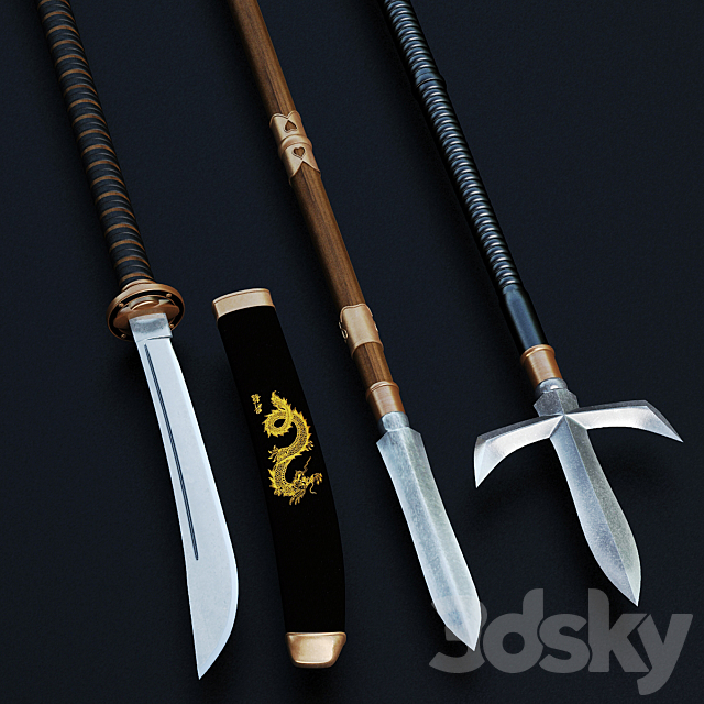 Japanese traditional weapons 3DSMax File - thumbnail 1