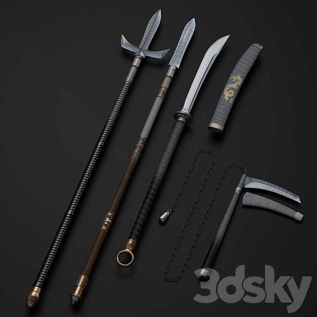 Japanese traditional weapons 3DSMax File - thumbnail 3