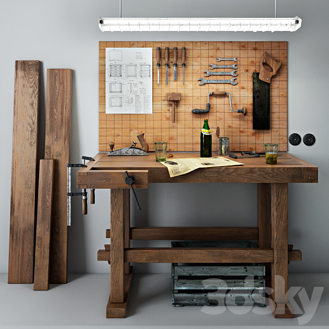 Joiner’s workbench 3DSMax File - thumbnail 1