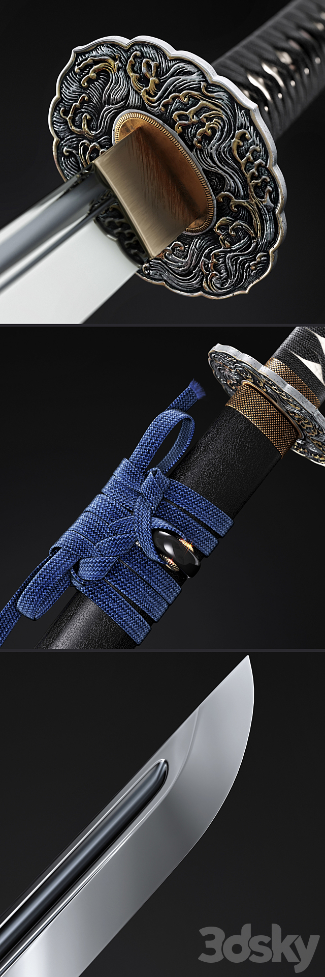 Katana japanese sword 3DSMax File - thumbnail 2