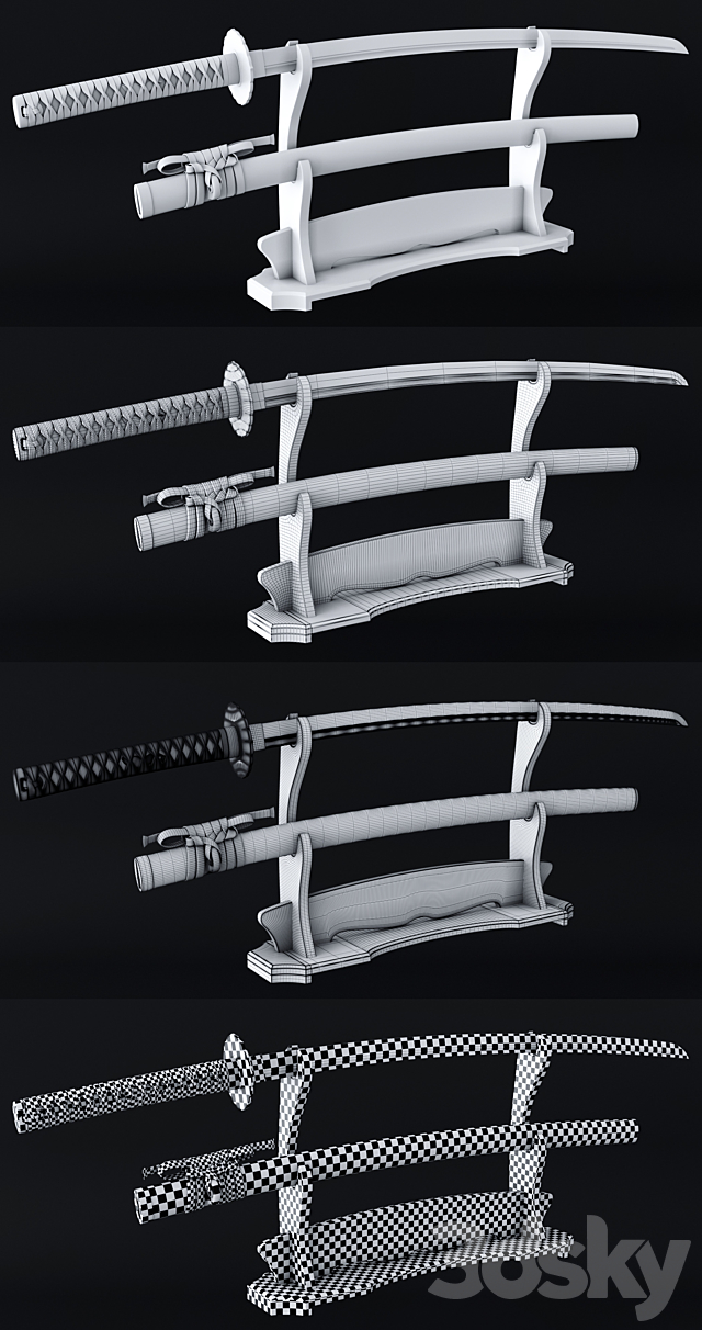 Katana japanese sword 3DSMax File - thumbnail 4