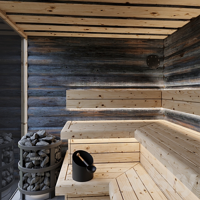 Kelo sauna 3DS Max Model - thumbnail 3