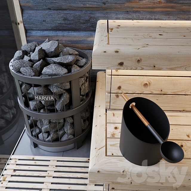 Kelo sauna 3DS Max Model - thumbnail 4