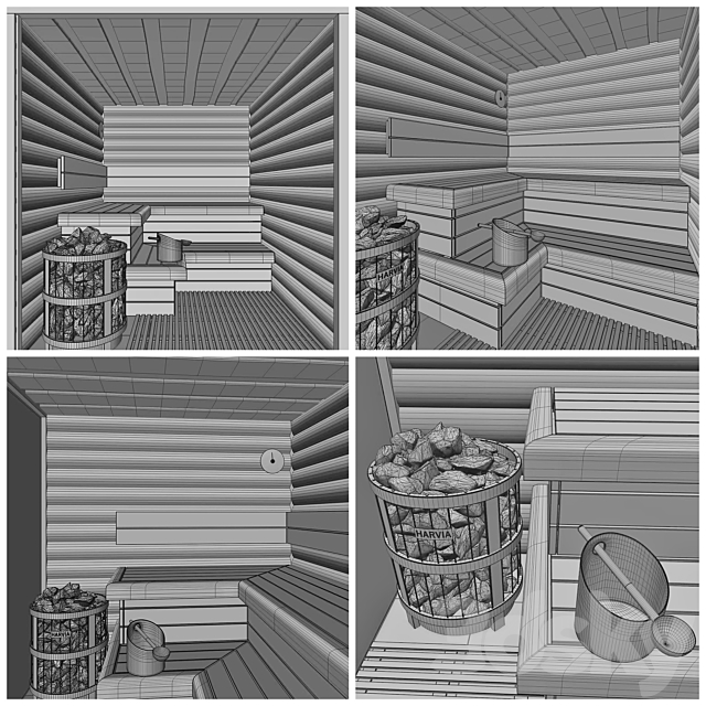 Kelo sauna 3DS Max Model - thumbnail 5