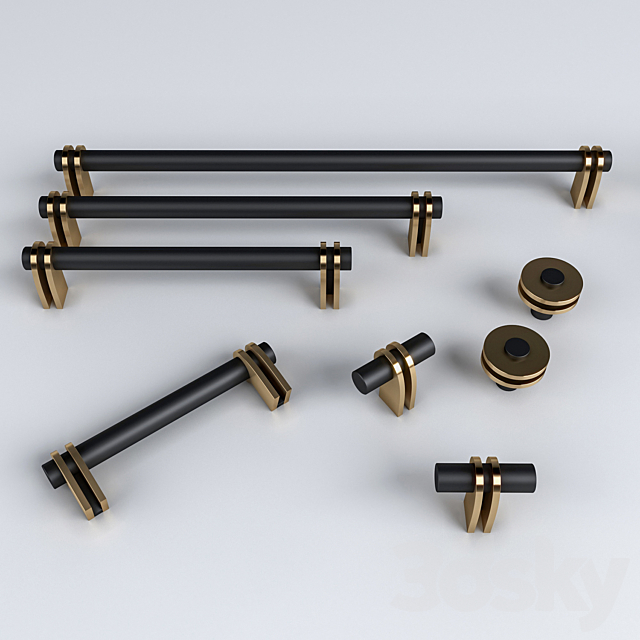 Knob House V12 Furniture Handle Set 3DSMax File - thumbnail 2