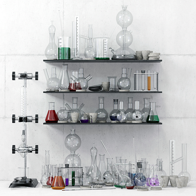 Laboratoria Chemistry set _ Labware 3ds Max - thumbnail 1