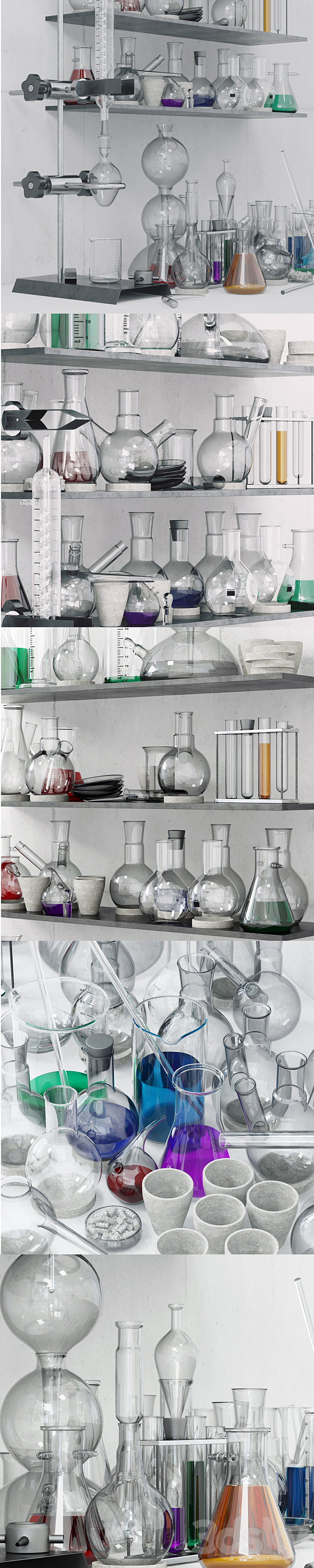 Laboratoria Chemistry set _ Labware 3ds Max - thumbnail 2