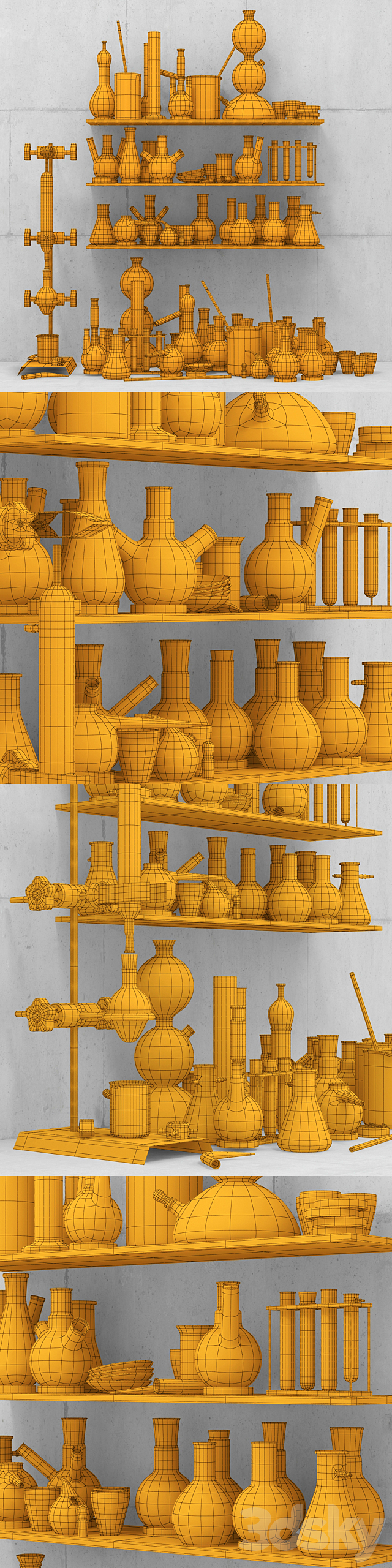 Laboratoria Chemistry set _ Labware 3ds Max - thumbnail 3