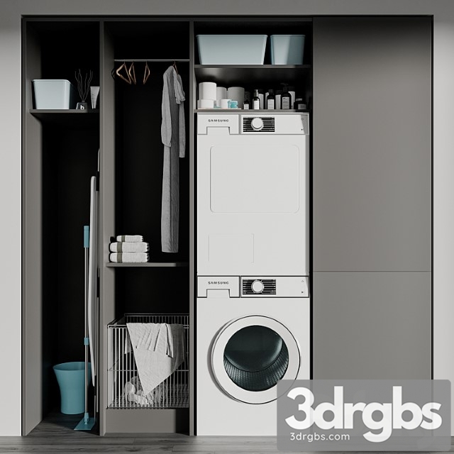 Laundry Set 01 5 3dsmax Download - thumbnail 1