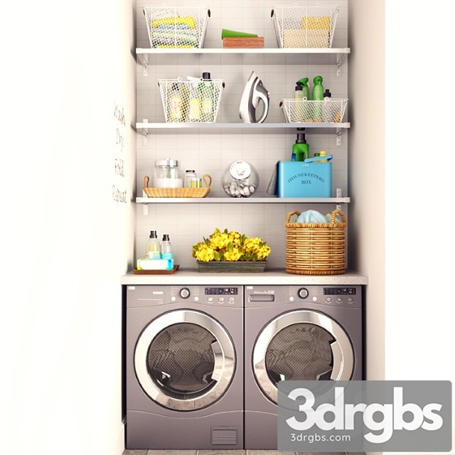 Laundry Set 1 3dsmax Download - thumbnail 1